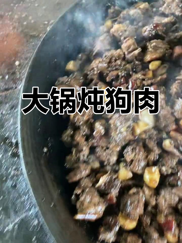 家乡大锅煮狗肉,香气扑鼻