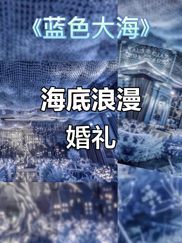 蓝色海洋见证浪漫婚礼,鱼群共舞,爱意绵绵