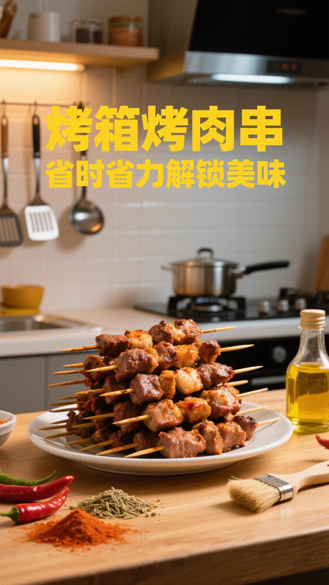 烤箱烤肉串,省时省力解锁美味