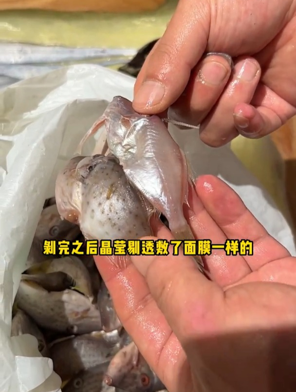 扒皮鱼的鱼皮质感粗糙,肉质细嫩紧实没什么骨头,适合老人孩子吃
