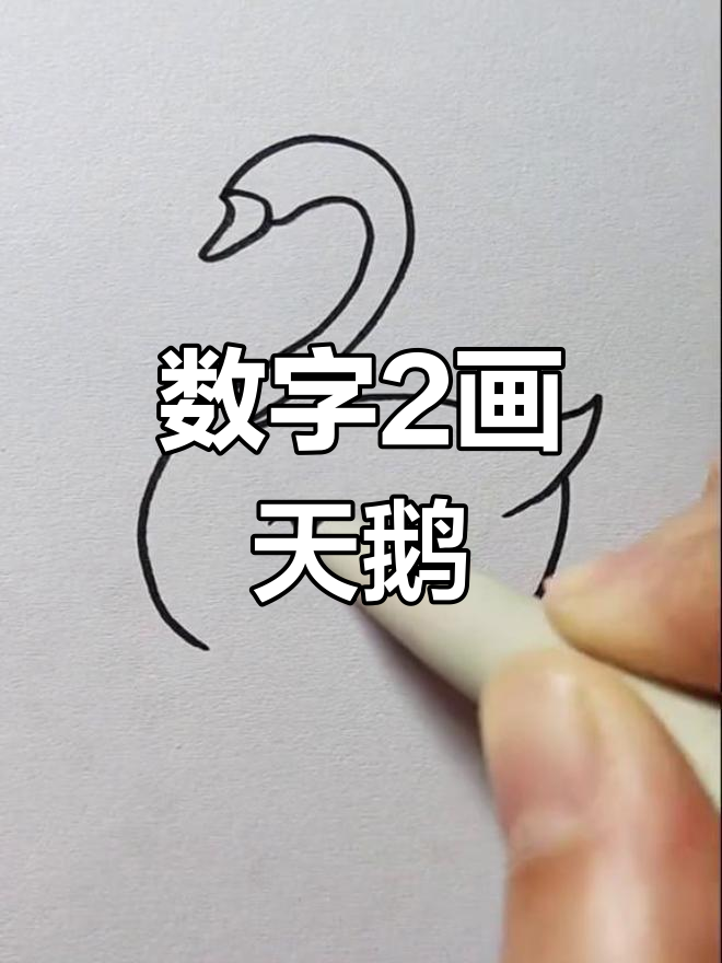 用数字2轻松画出白天鹅，简单又好玩