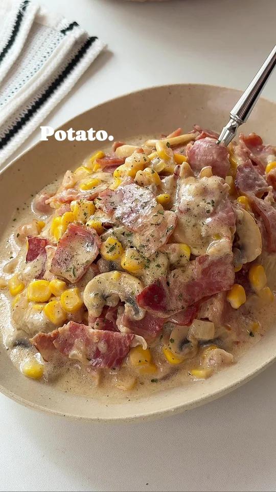 培根奶酱土豆泥奶香浓郁！绵密好吃绝了