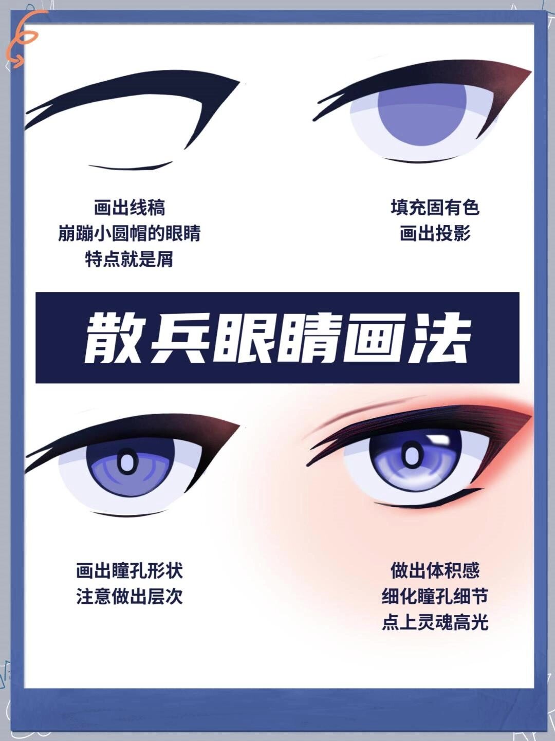 散兵眼睛画法!原神二次元零基础绘画教程