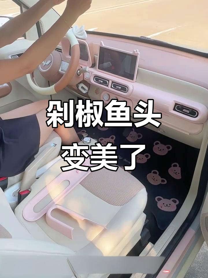 改装后的剁椒鱼头更可爱,粉色内饰让驾驶体验升级