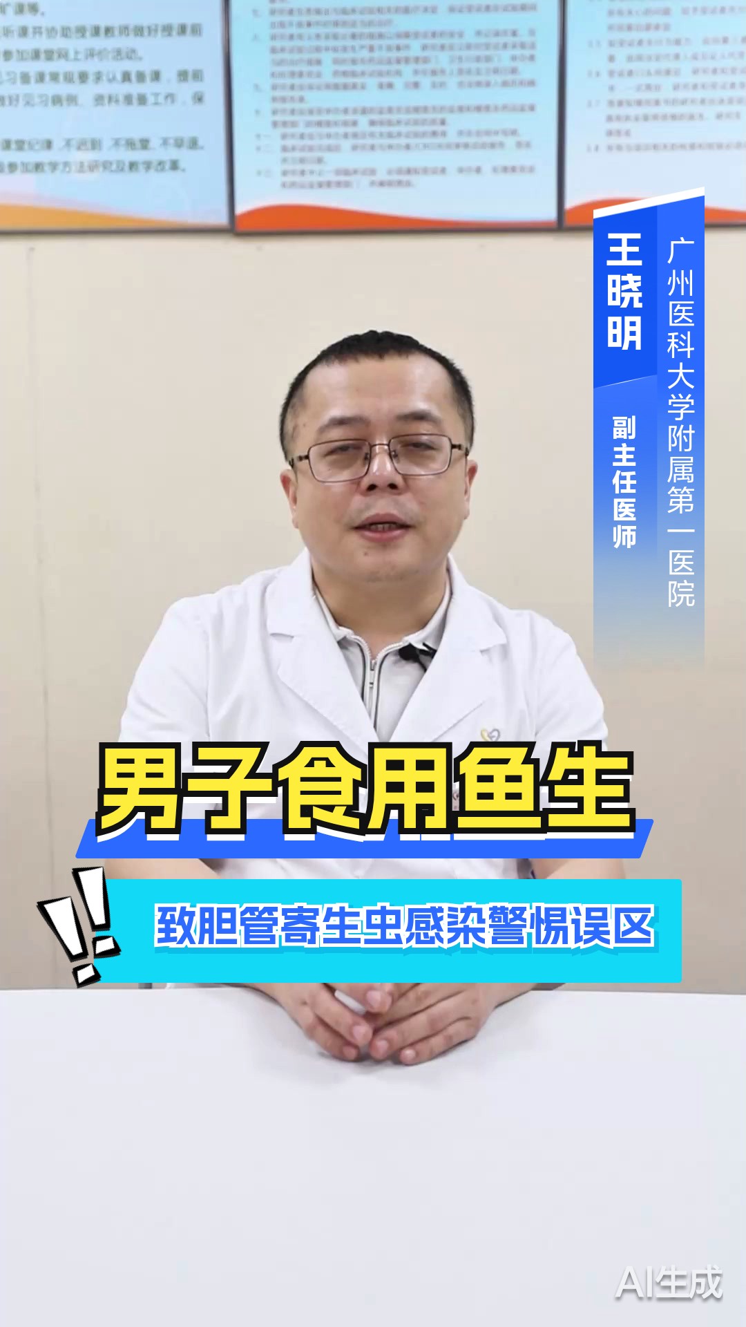 男子食用鱼生致胆管寄生虫感染，警惕误区