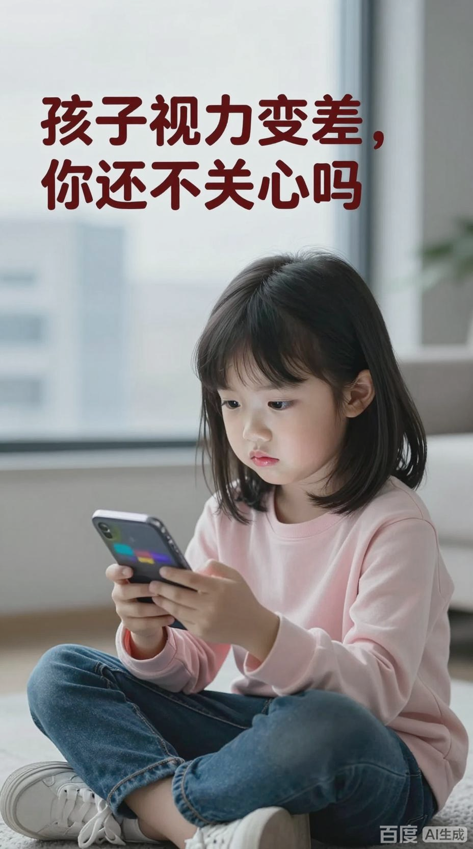 5岁女童沉迷手机变斗鸡眼