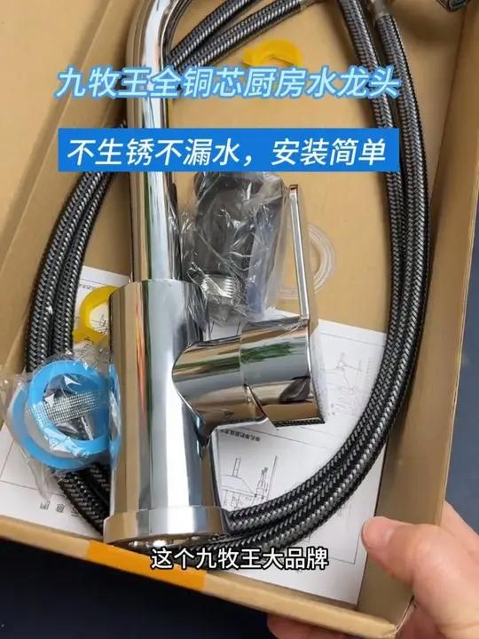 九牧王全铜芯厨房水龙头冷热水家用洗菜盆水槽洗碗池,防溅水不锈钢水龙头水龙头花洒C