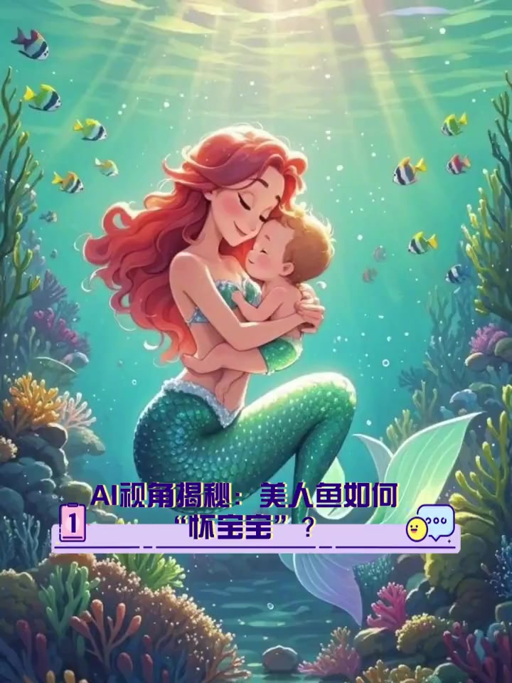 AI视角揭秘:美人鱼如何“怀宝宝”?