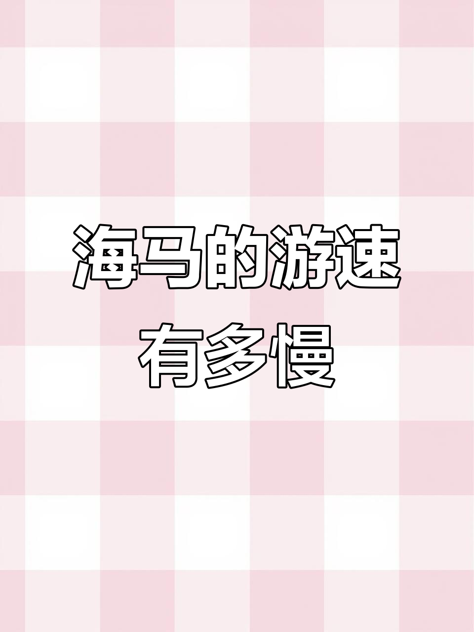 海马是游泳最慢的鱼,速度仅16米/小时