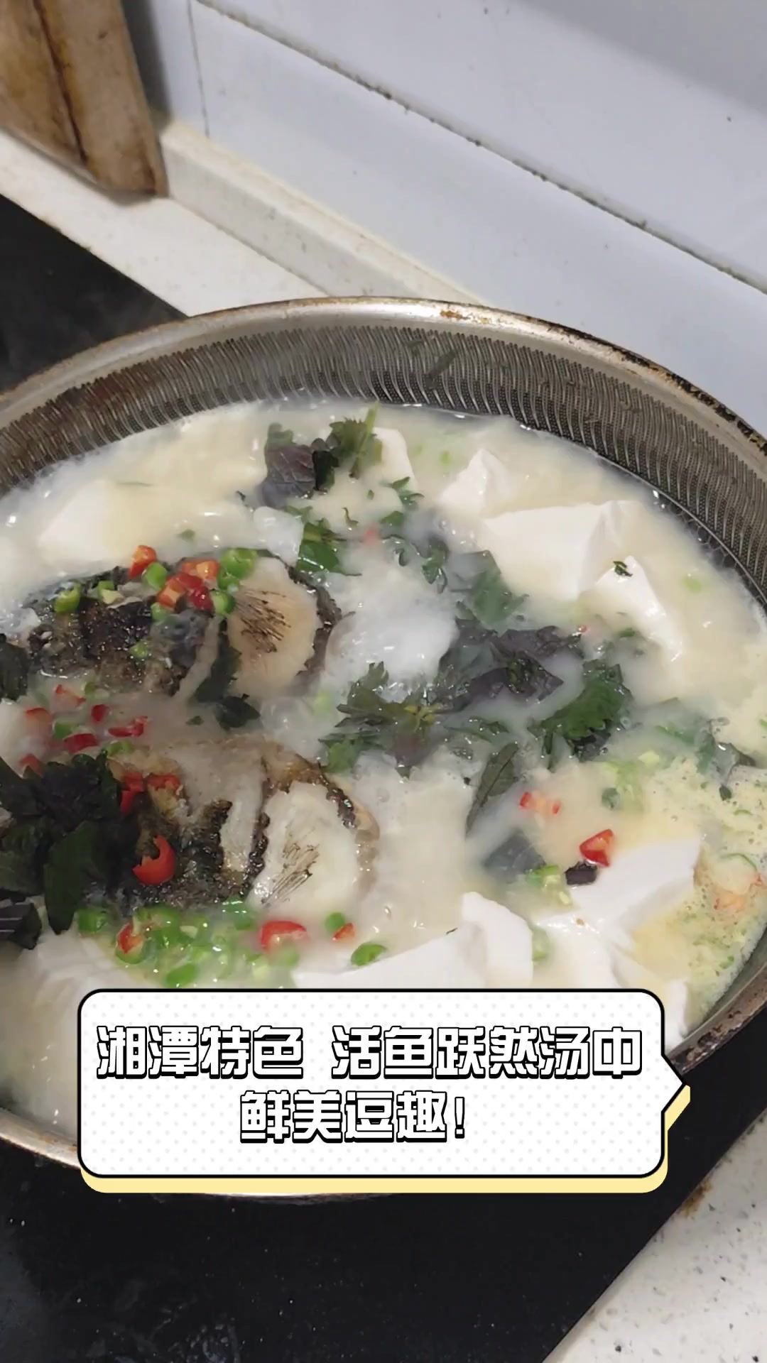 湘潭特色,活鱼跃然汤中,鲜美逗趣!