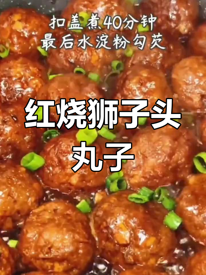 狮子头红烧肉丸子,外酥里嫩,米饭配不够