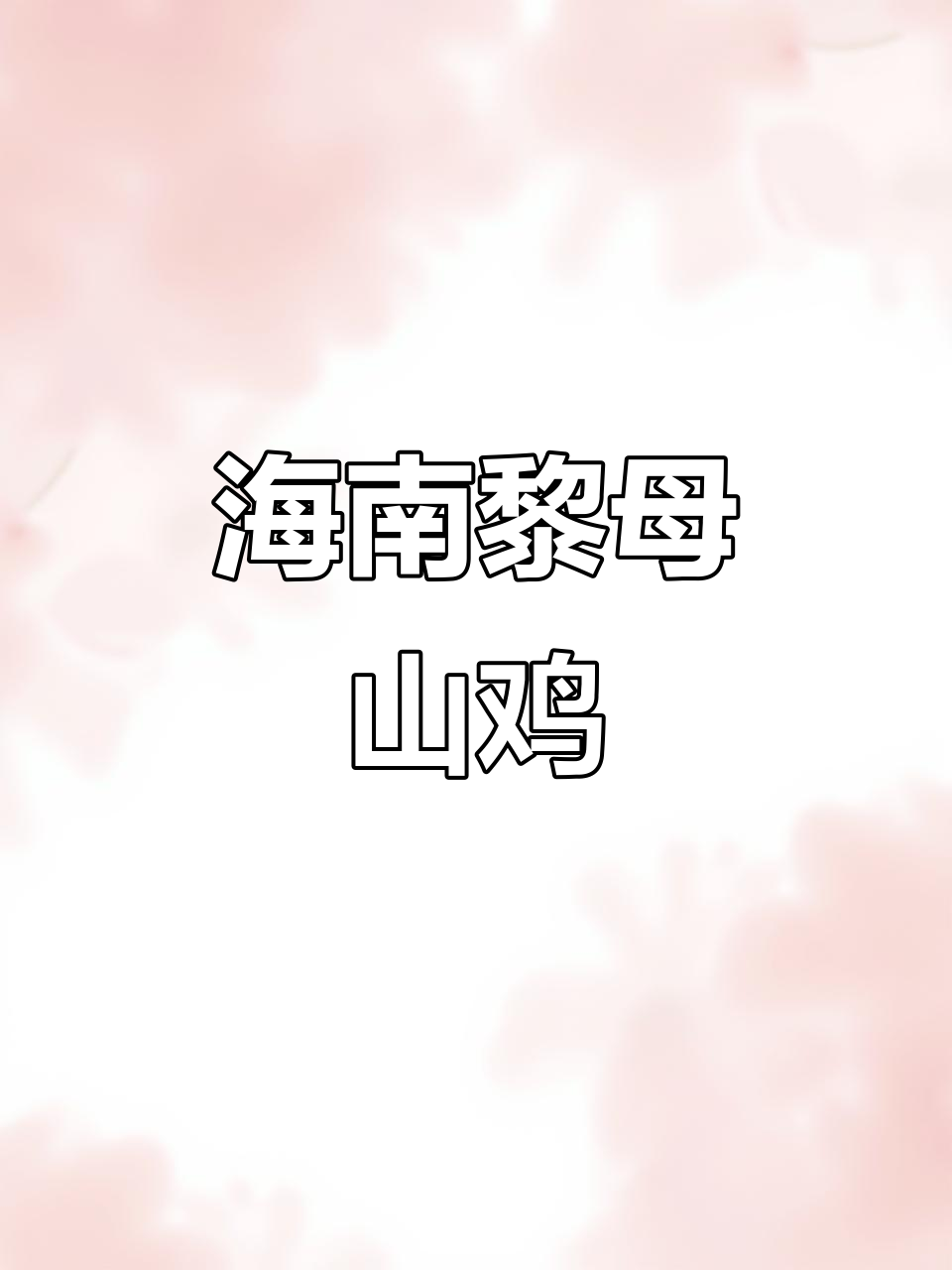 海南黎母山小种鸡,独特风味让人怀念