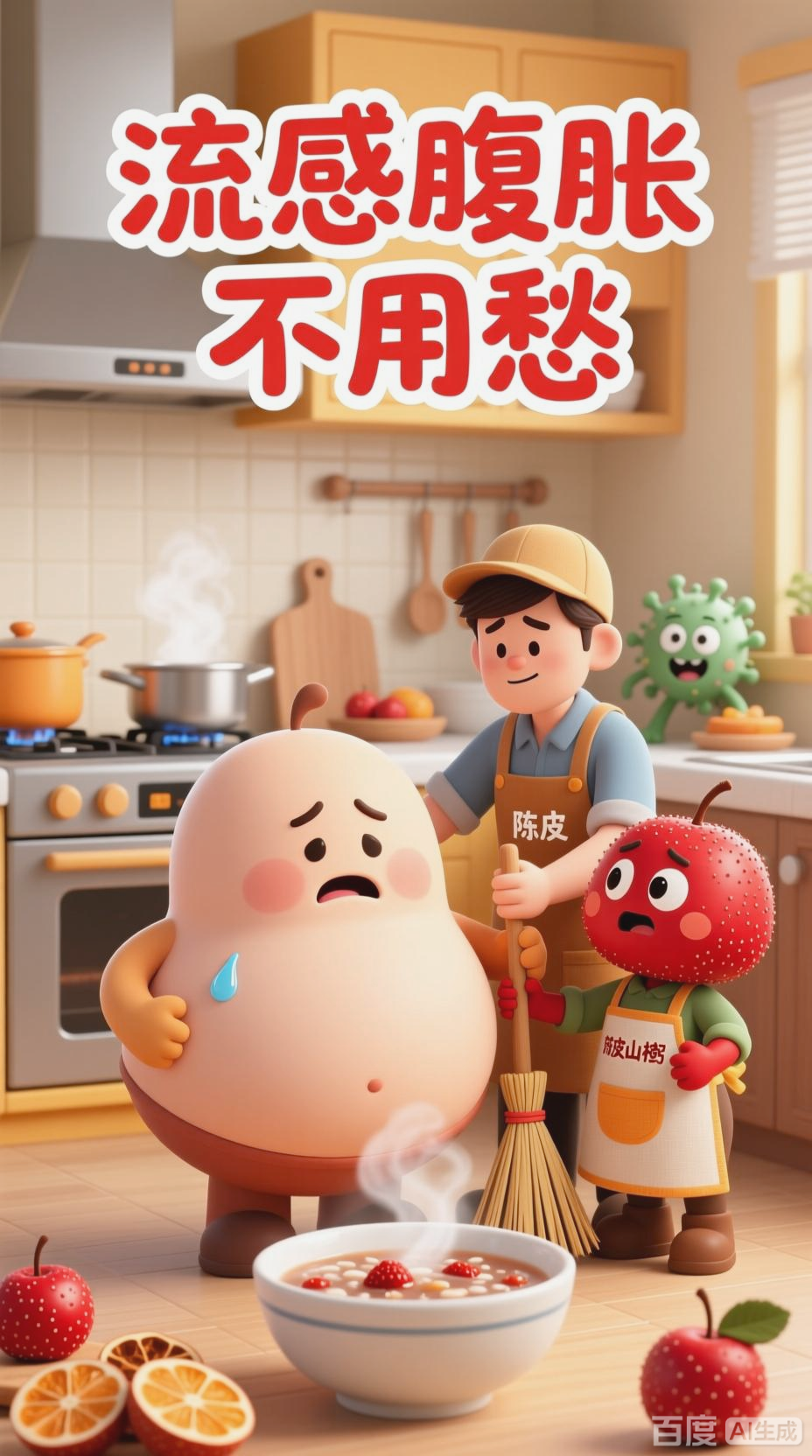流感腹胀不用愁,陈皮山楂粥来救