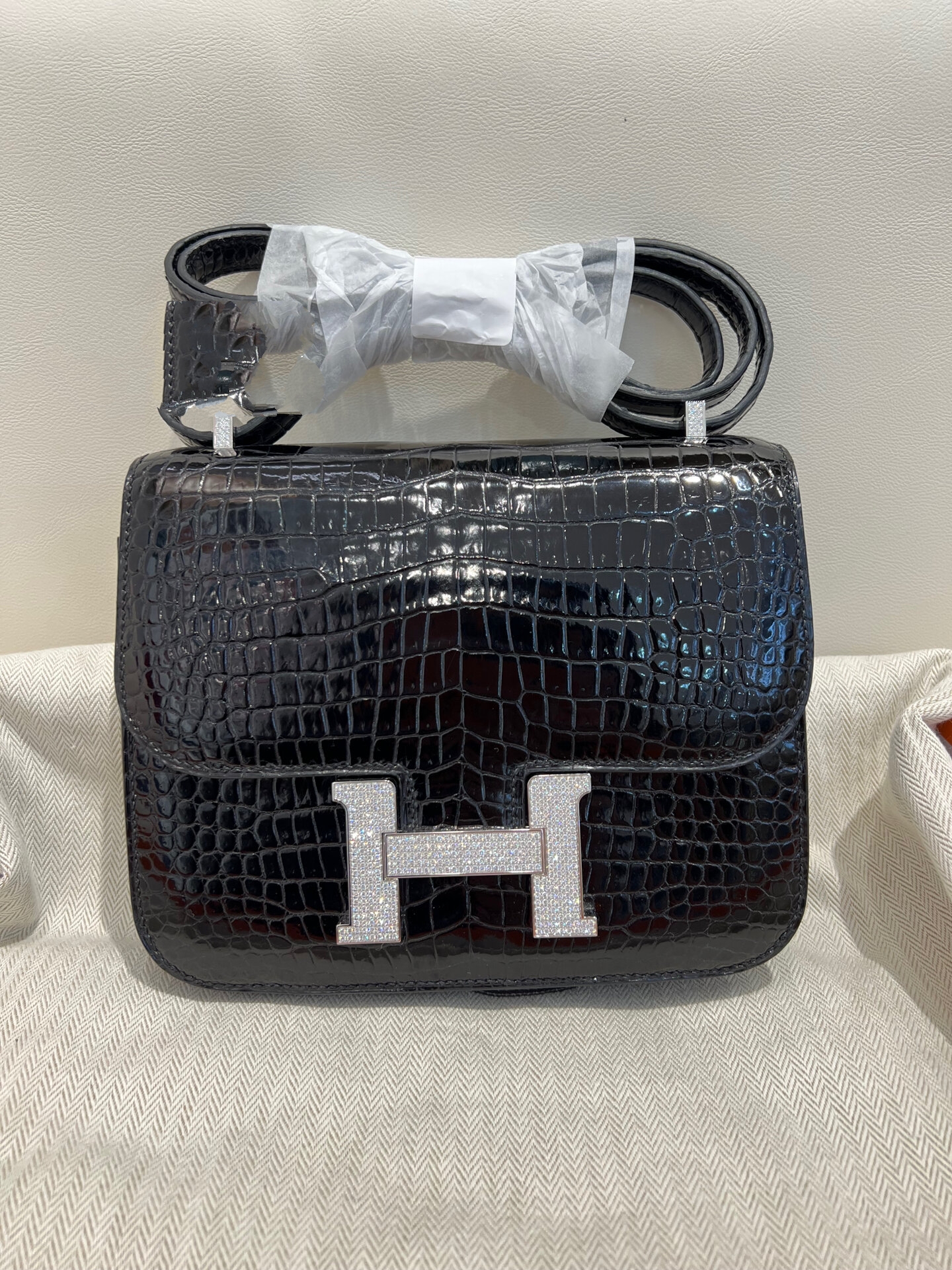 Hermes爱马仕康康19钻扣鳄鱼皮