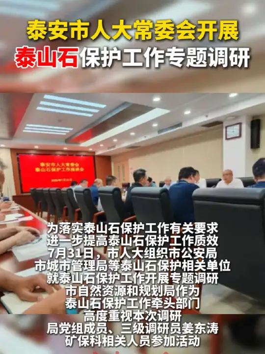 泰安市人大常委会开展泰山石保护工作专题调研    为落实泰山石保护工作有关要求,进一步提高