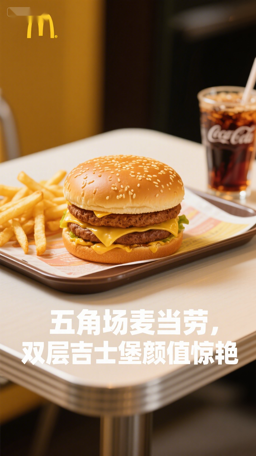 五角场麦当劳,双层吉士堡颜值惊艳