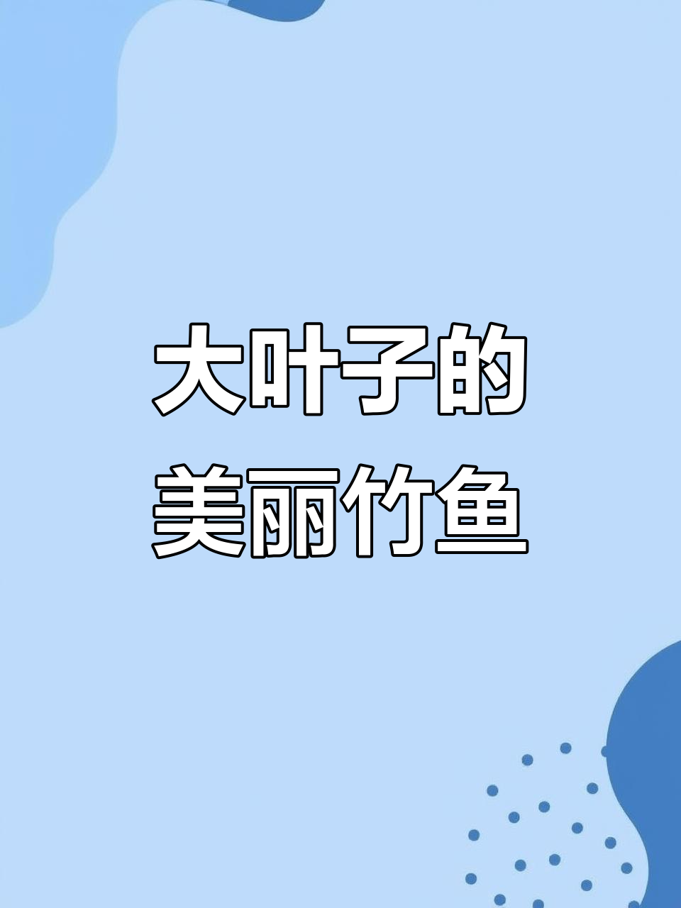 美丽竹鱼大揭秘,养眼又漂亮的叶子你见过吗?