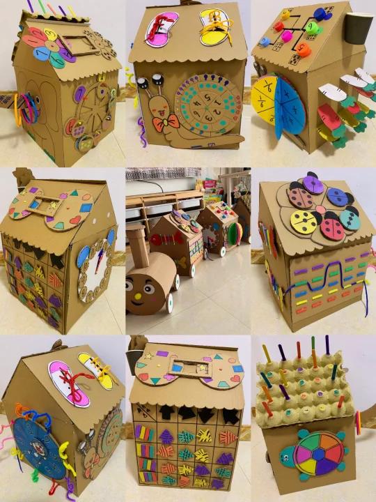 快递箱自制幼儿园玩教具～18种创意玩法