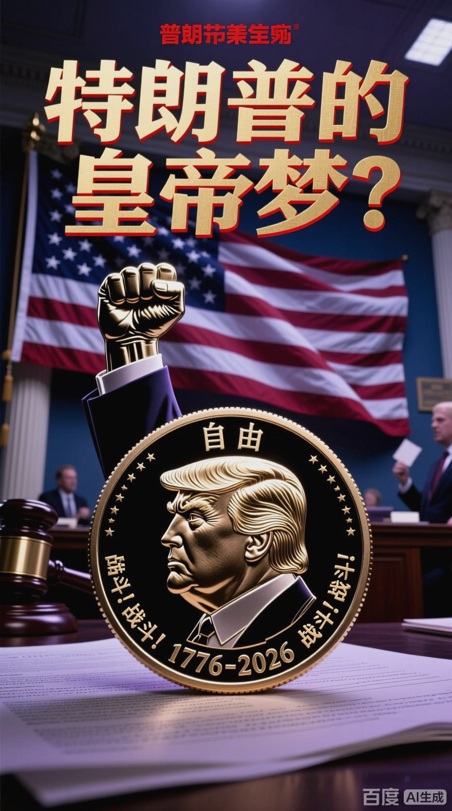 特朗普头像硬币,美国皇帝梦?
