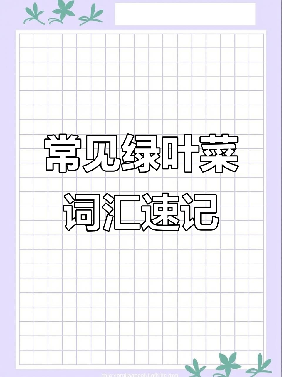 绿叶菜大集合：从西兰花到韭菜，一学就会的蔬菜单词