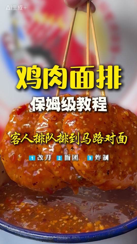 鸡肉面排新做法及炸串教学与酱料配方