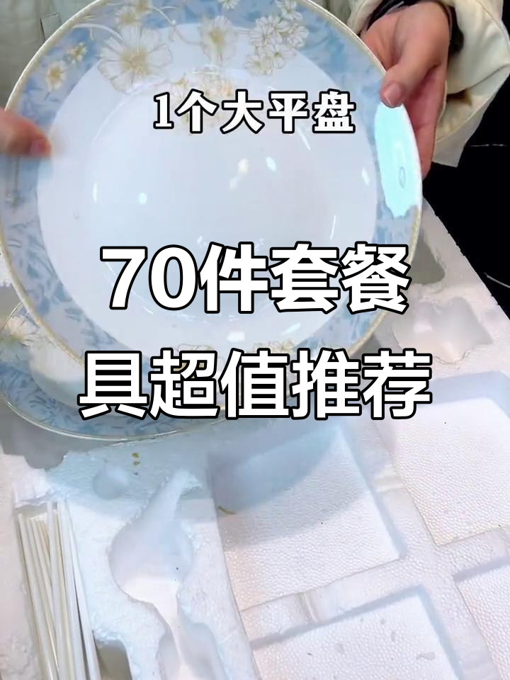 70件骨瓷餐具,价格惊人!米饭碗、汤盘一应俱全