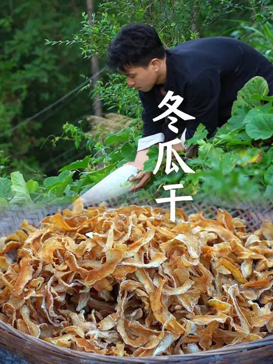 趁着天气好晒一些冬瓜干,既好吃又方便保存,到冬天拿出来炖肉,又是一道美味 新农人计划202