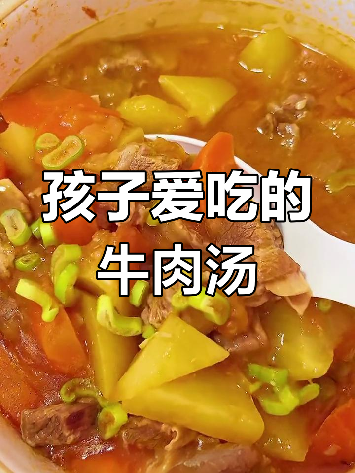 番茄土豆胡萝卜炖牛腩,孩子吃了两碗都不够