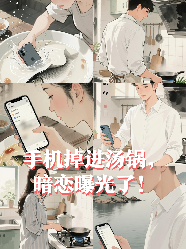 手机掉进暗恋对象的汤锅，备忘录里的秘密全泄露了