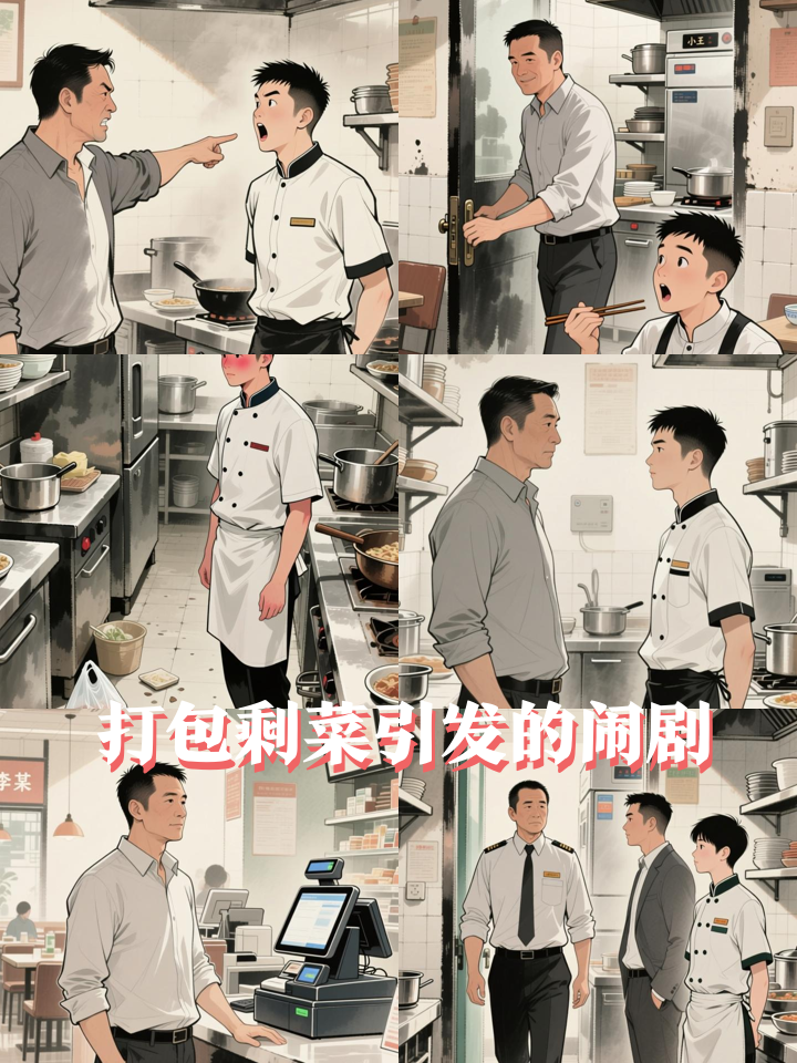 客人买单后折返打包剩菜,服务员在包厢内吃菜被抓现行