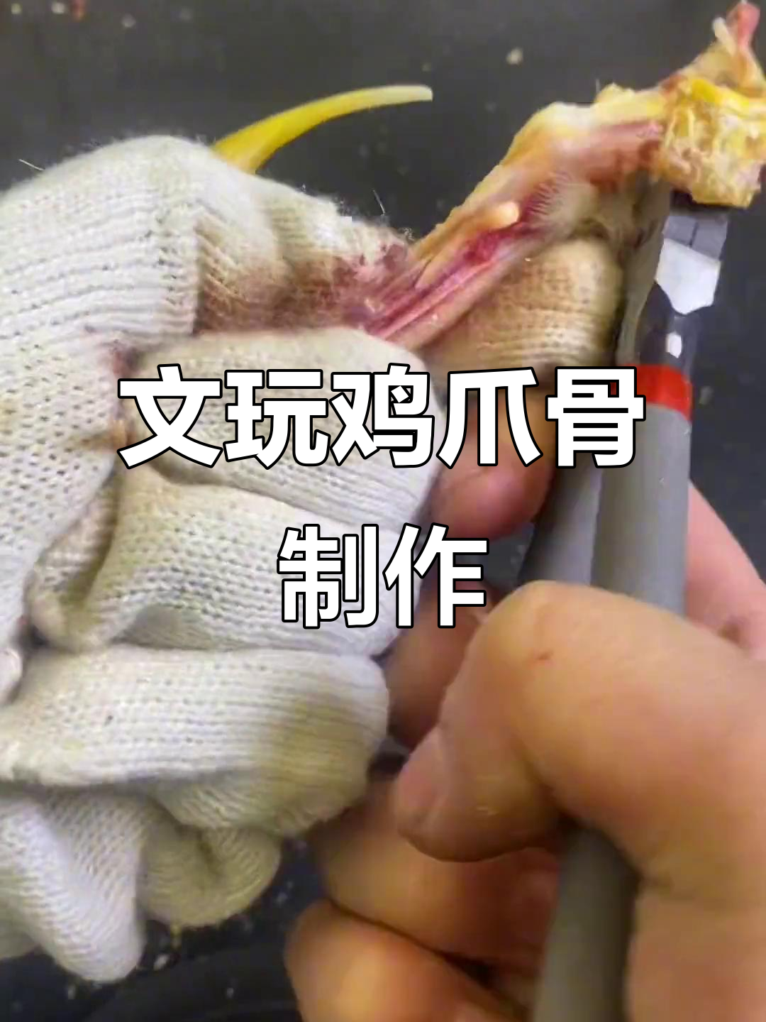 老公鸡爪骨制作手把件,过程惊心动魄!