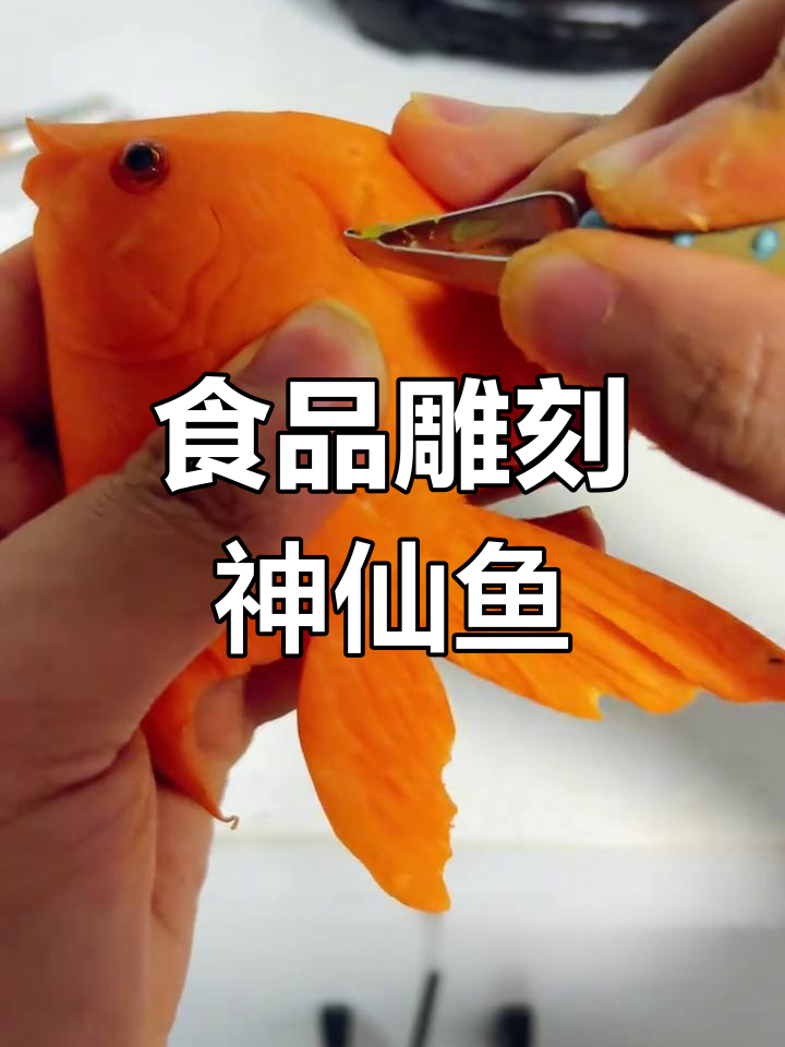 雕刻神仙鱼教程,胡萝卜、白萝卜轻松打造假山海草