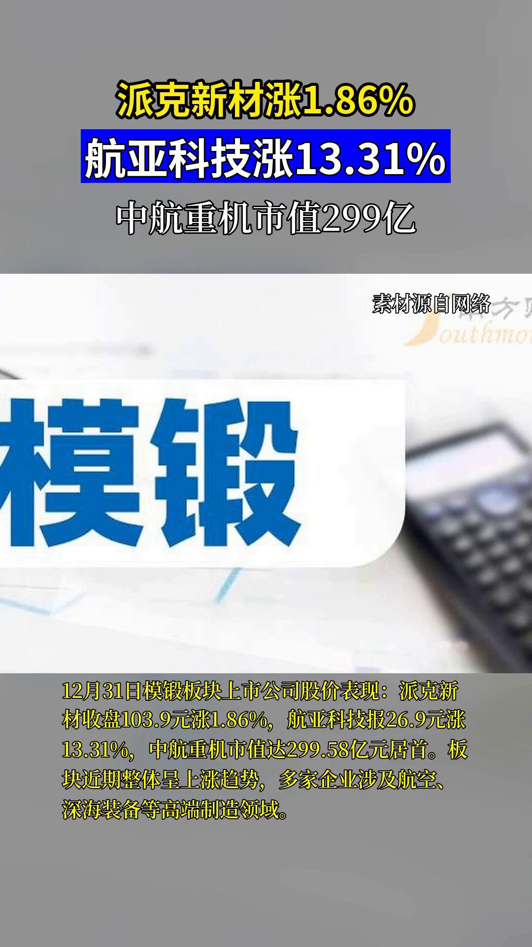 模锻板块上市公司股价盘点