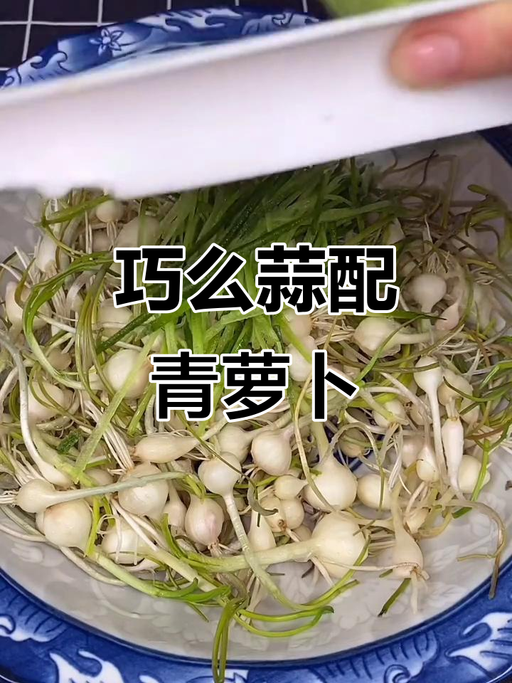 春季最美味野菜,巧么蒜搭配青萝卜做咸菜,简单又好吃