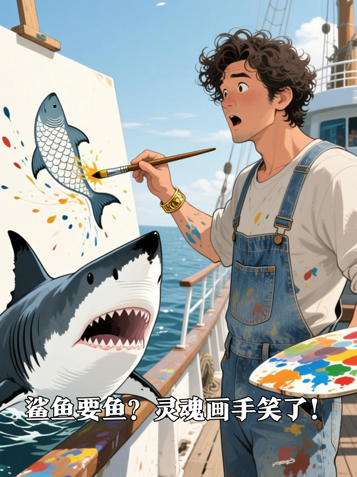 鲨鱼要鱼被灵魂画手用抽象画征服!