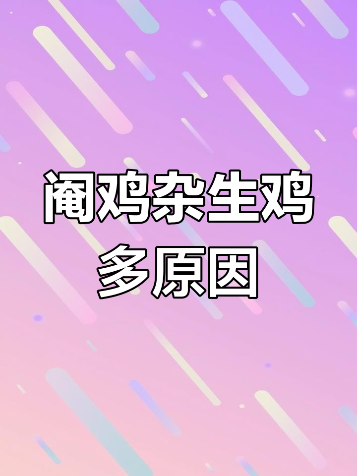 阉鸡技术中杂生鸡多的原因分析