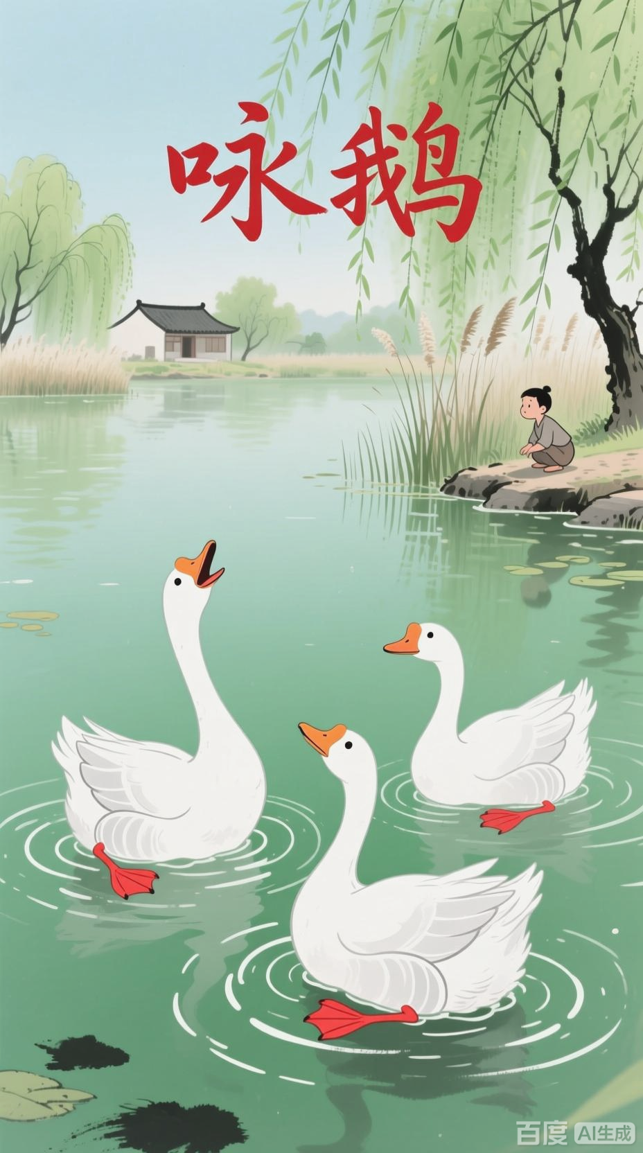 咏鹅古诗：池塘边的萌趣童趣