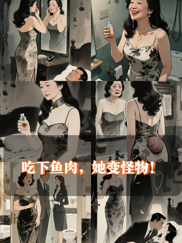 富婆为变年轻生吃变异鱼，半夜全身溃烂时老公在隔壁搂着替身喊宝贝