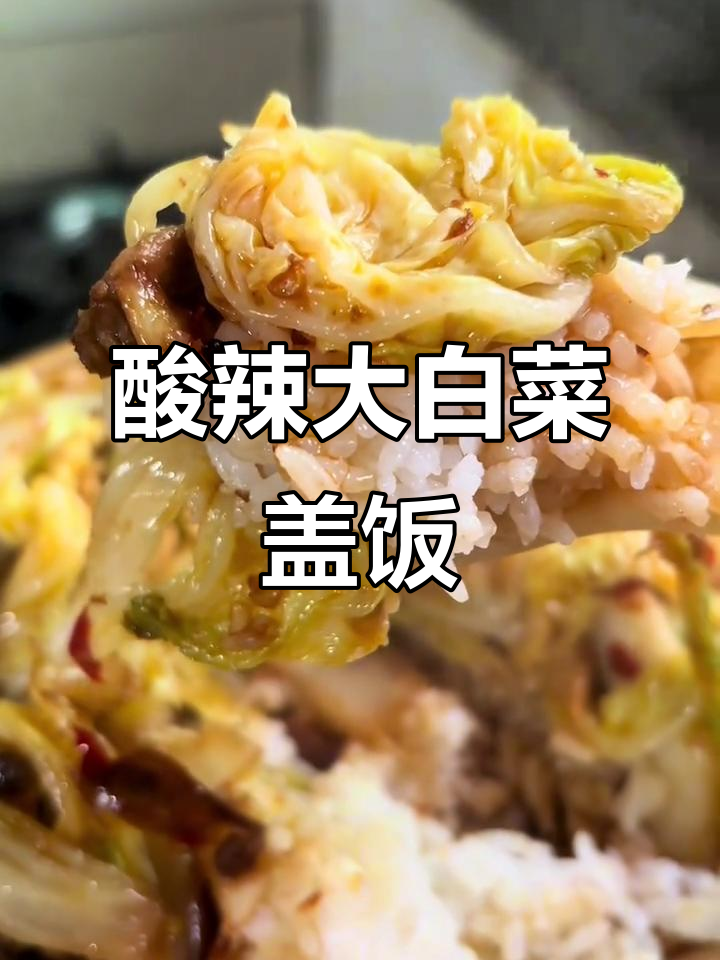 酸辣大白菜盖饭，简单又过瘾！