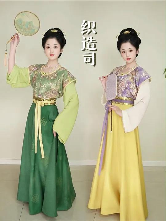 唐制汉服春季踏青穿搭|芋泥蛋糕&抹茶青团