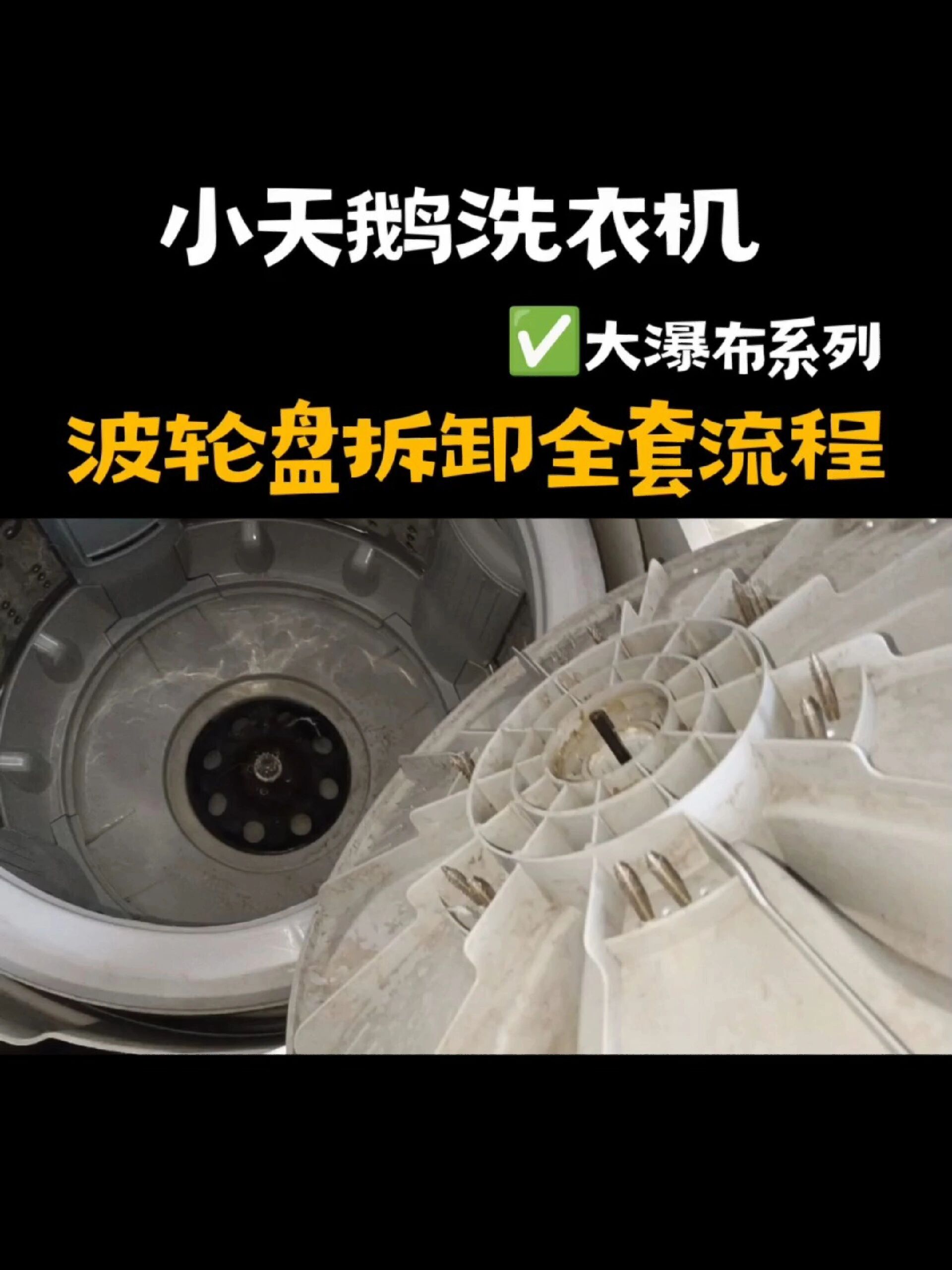 小天鹅大瀑布洗衣机,波轮盘拆卸技巧