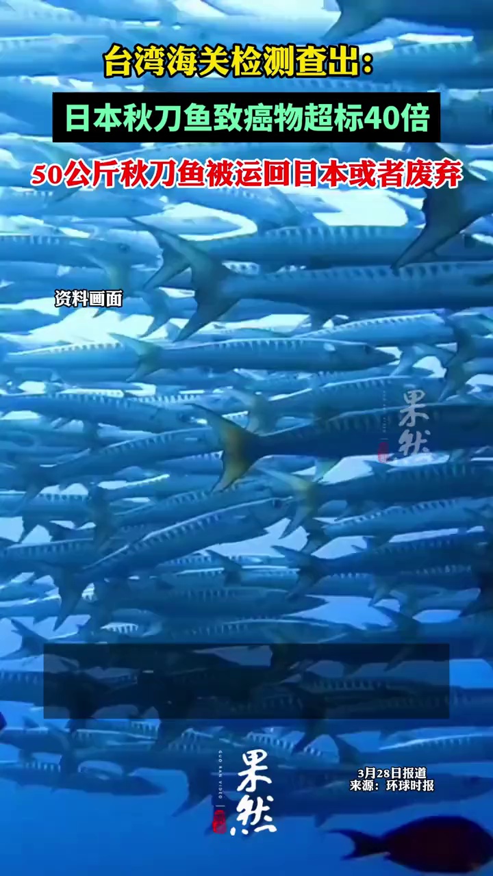 台湾查出日本秋刀鱼致癌物超标40倍