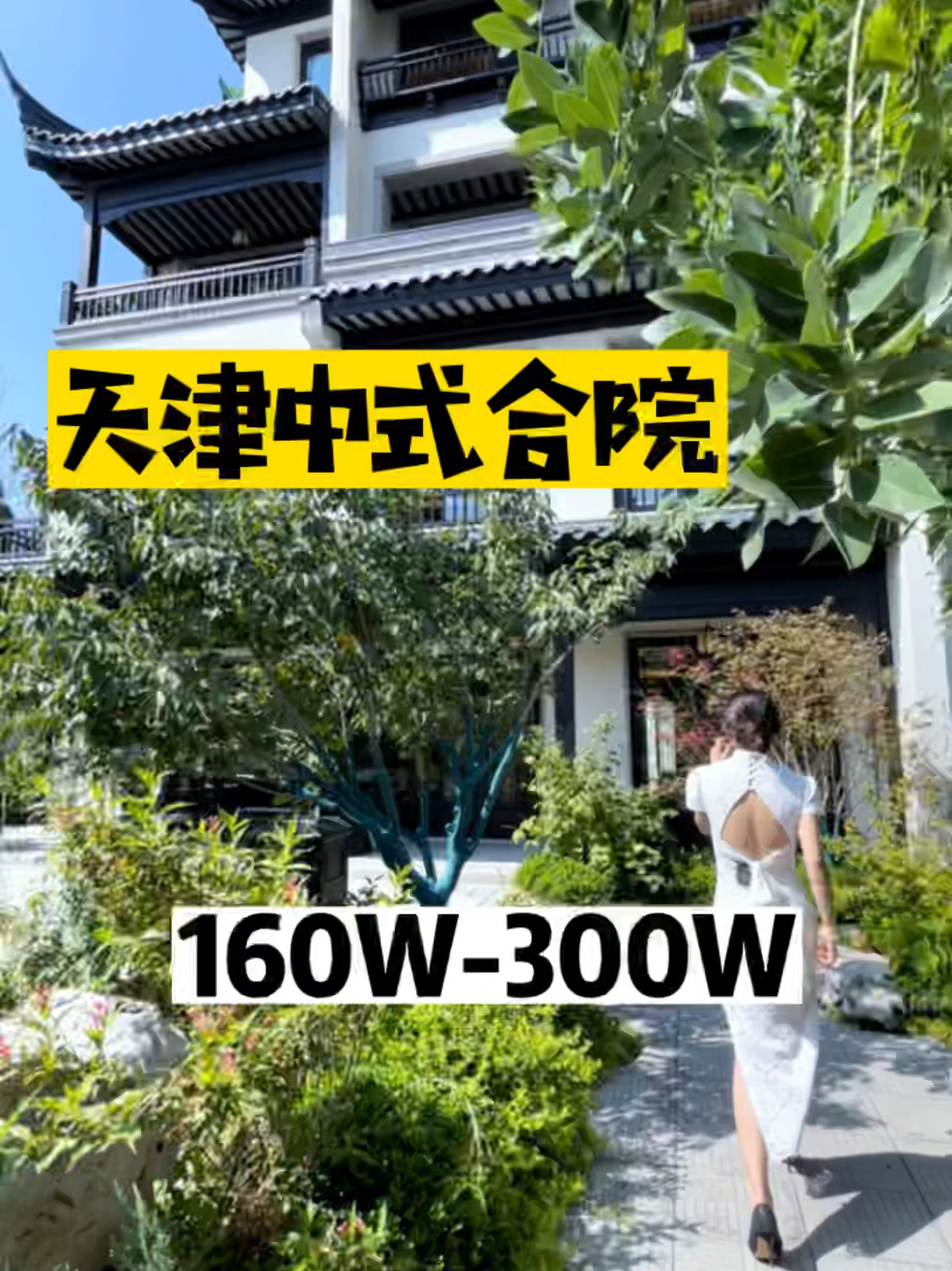 天津 中式徽派 合院 别墅 小院 露台 160W