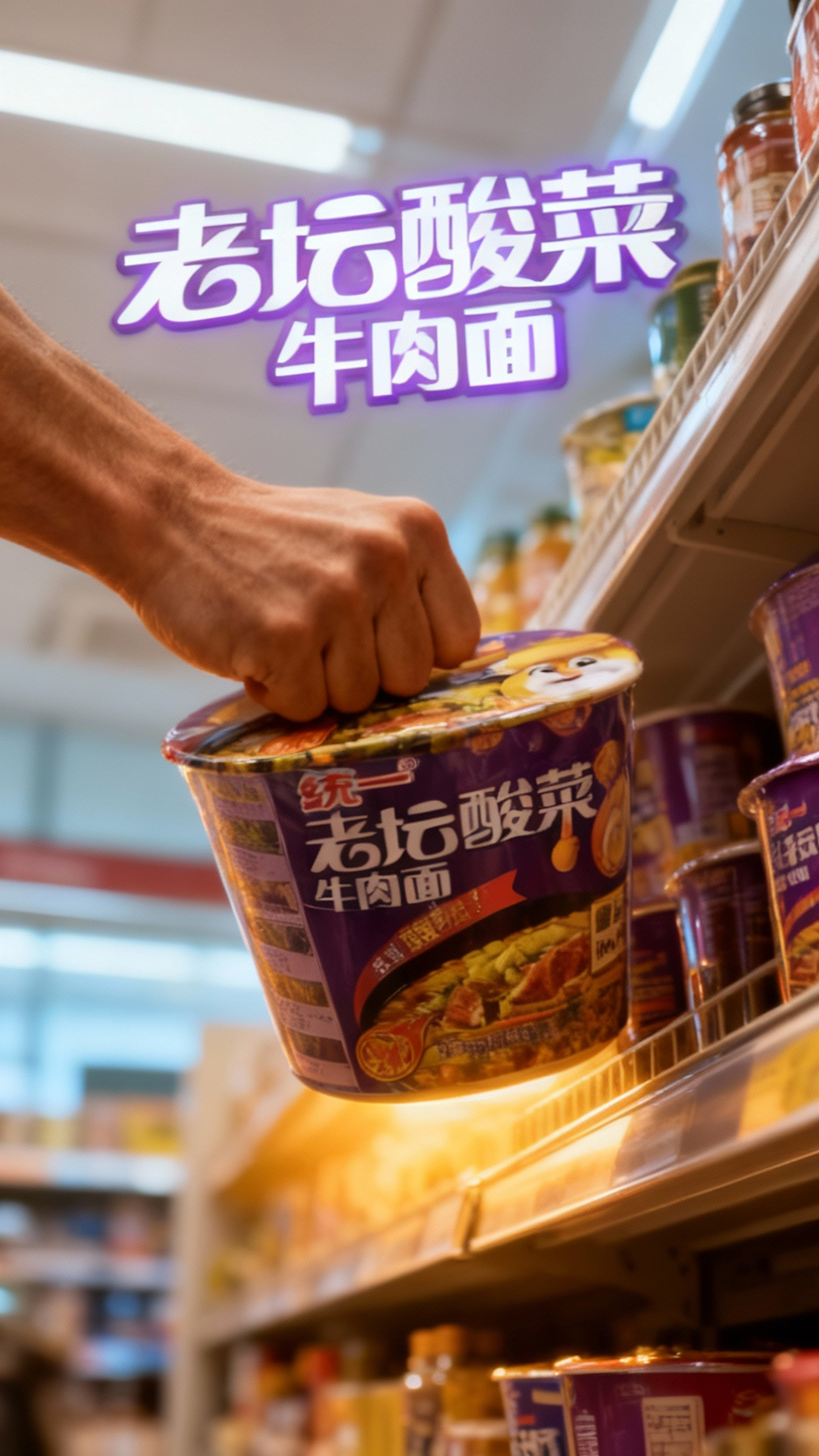 统一老坛酸菜牛肉面,酸爽美味之选