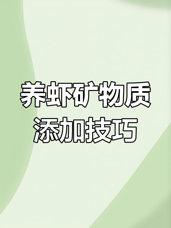 淡水养虾技术:钙镁钾补充策略
