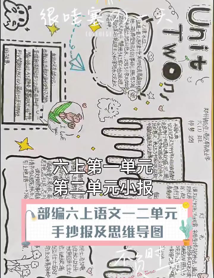 部编六上语文一二单元手抄报及思维导图