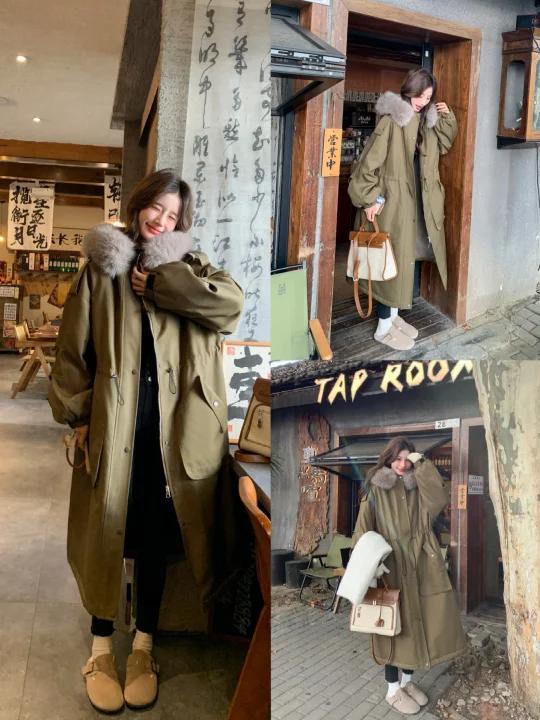 温暖系ootd派克大衣好遮肉