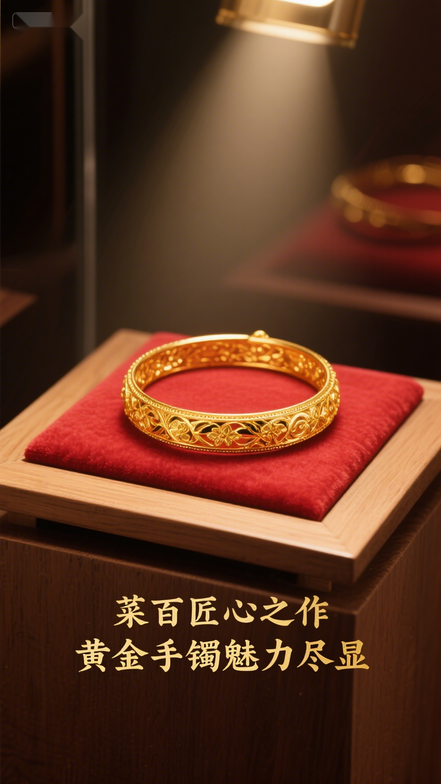菜百匠心之作,黄金手镯魅力尽显