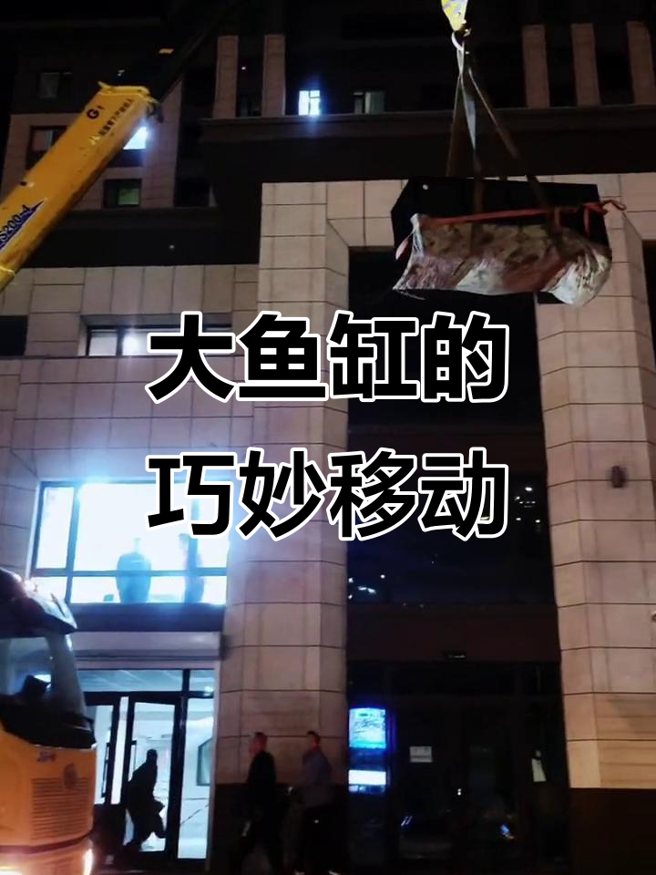 1.8米鱼缸吊车轻松搬运,楼梯无法攀登!