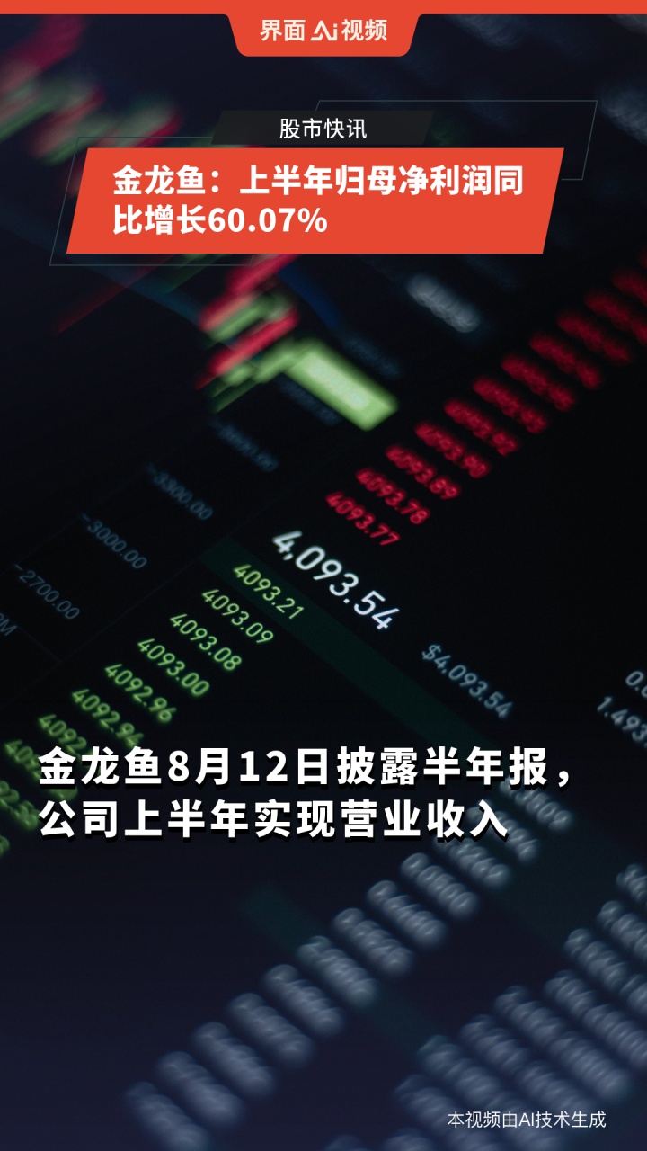 金龙鱼:上半年归母净利润同比增长60.07%
